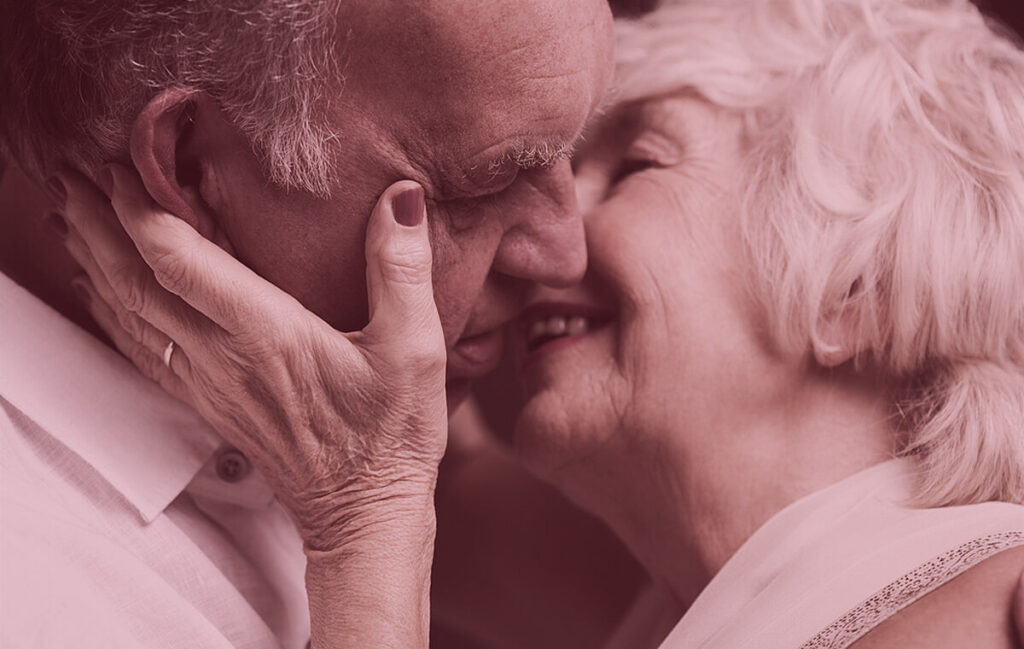 old couple - kissing
